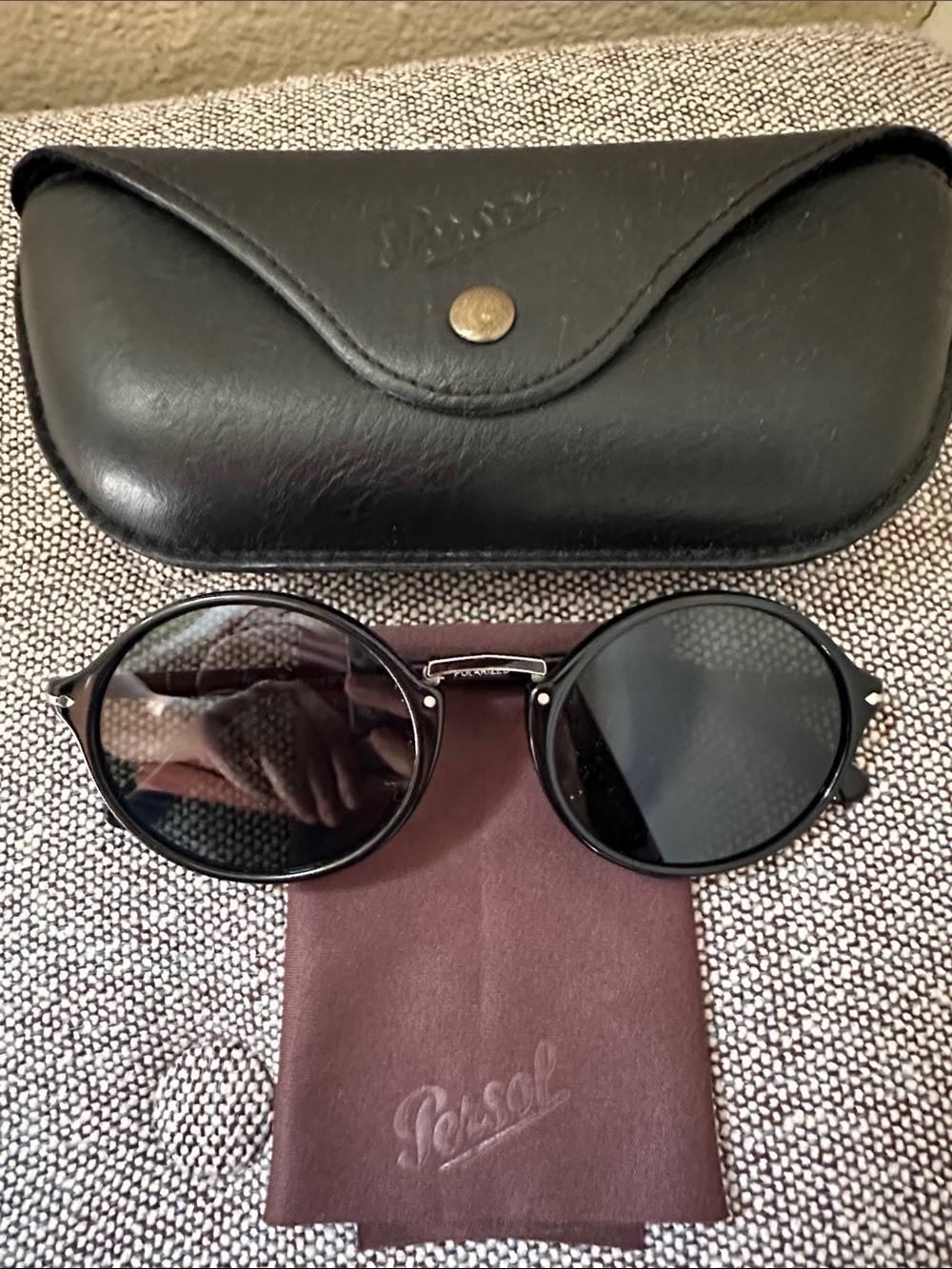 Persol Black glasses with leather case